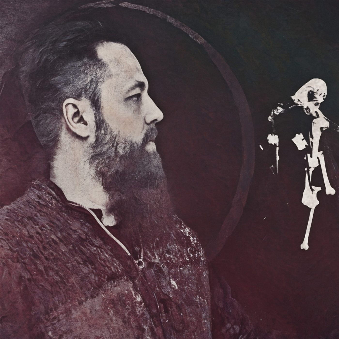 Profile portrait of Danheim with bone flute artwork