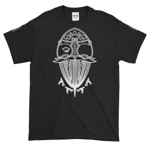 Short-Sleeve Odin and Wolves T-Shirt with Ravens